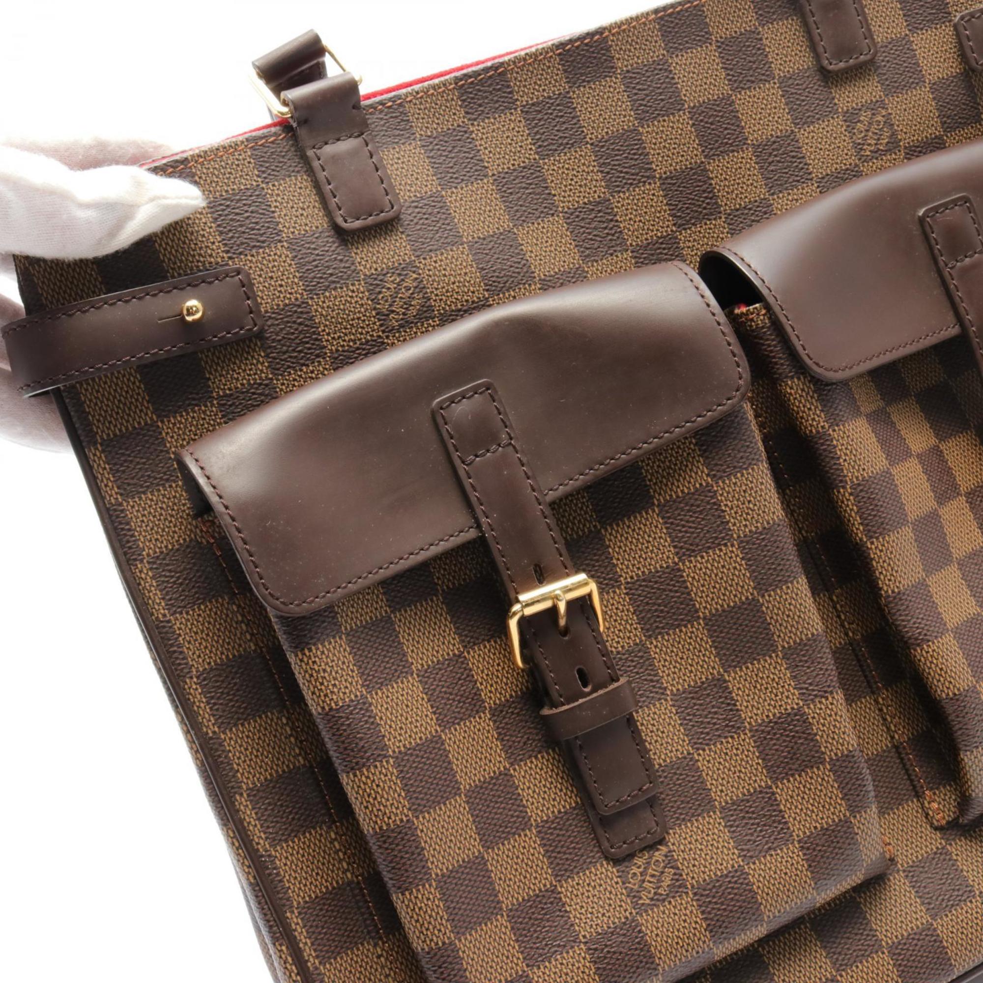 Louis Vuitton LOUIS VUITTON Uzes Damier Ebene Tote Bag Coated Canvas Leather Women's Brown N51128