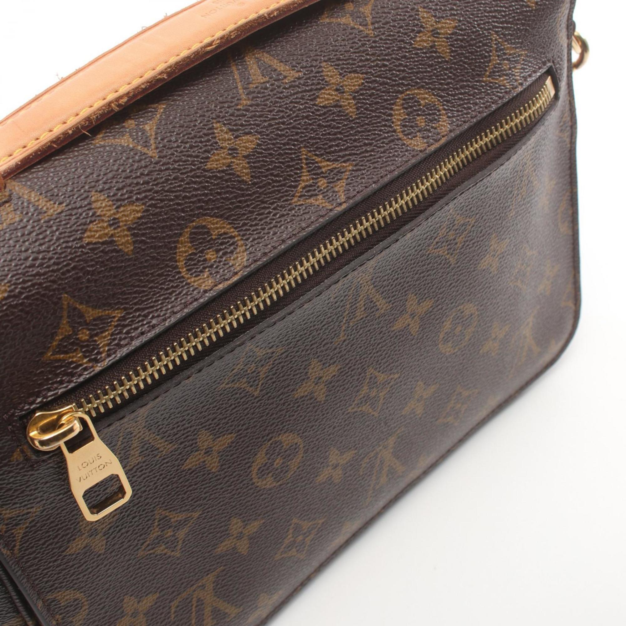 Louis Vuitton Metis MM Pochette Handbag, Coated Canvas, Leather, Monogram, Women's, Brown, M44875