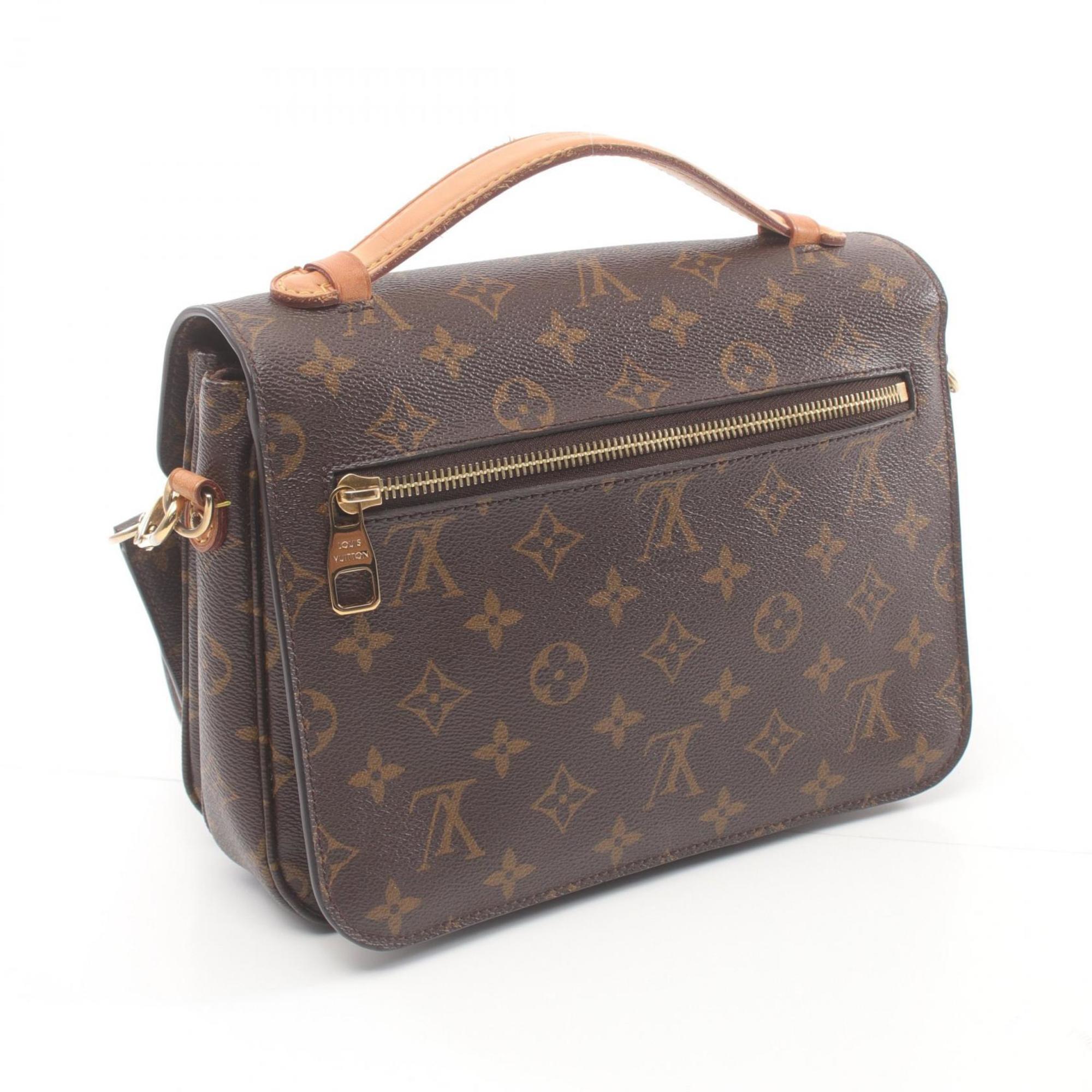 Louis Vuitton Metis MM Pochette Handbag, Coated Canvas, Leather, Monogram, Women's, Brown, M44875