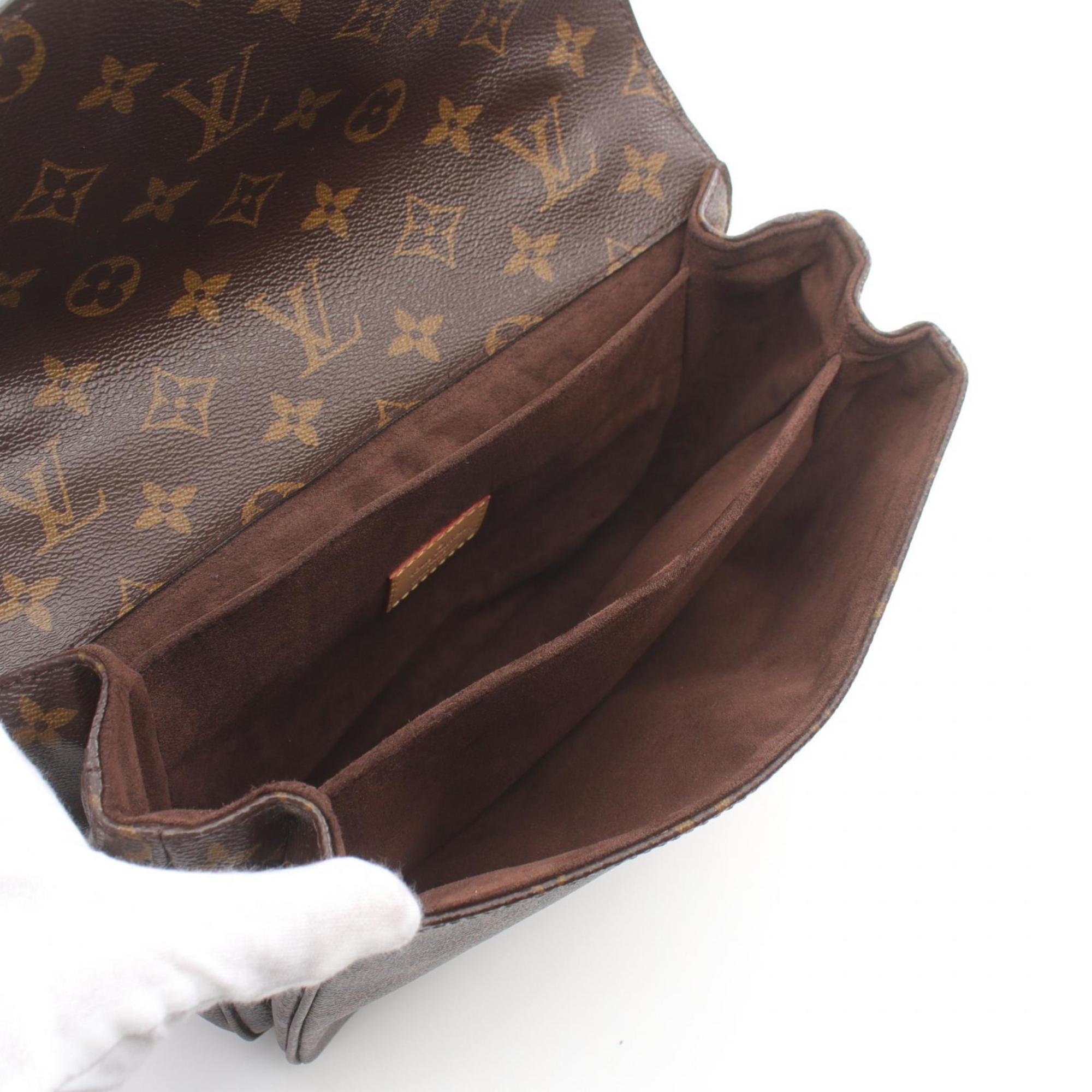 Louis Vuitton Metis MM Pochette Handbag, Coated Canvas, Leather, Monogram, Women's, Brown, M44875