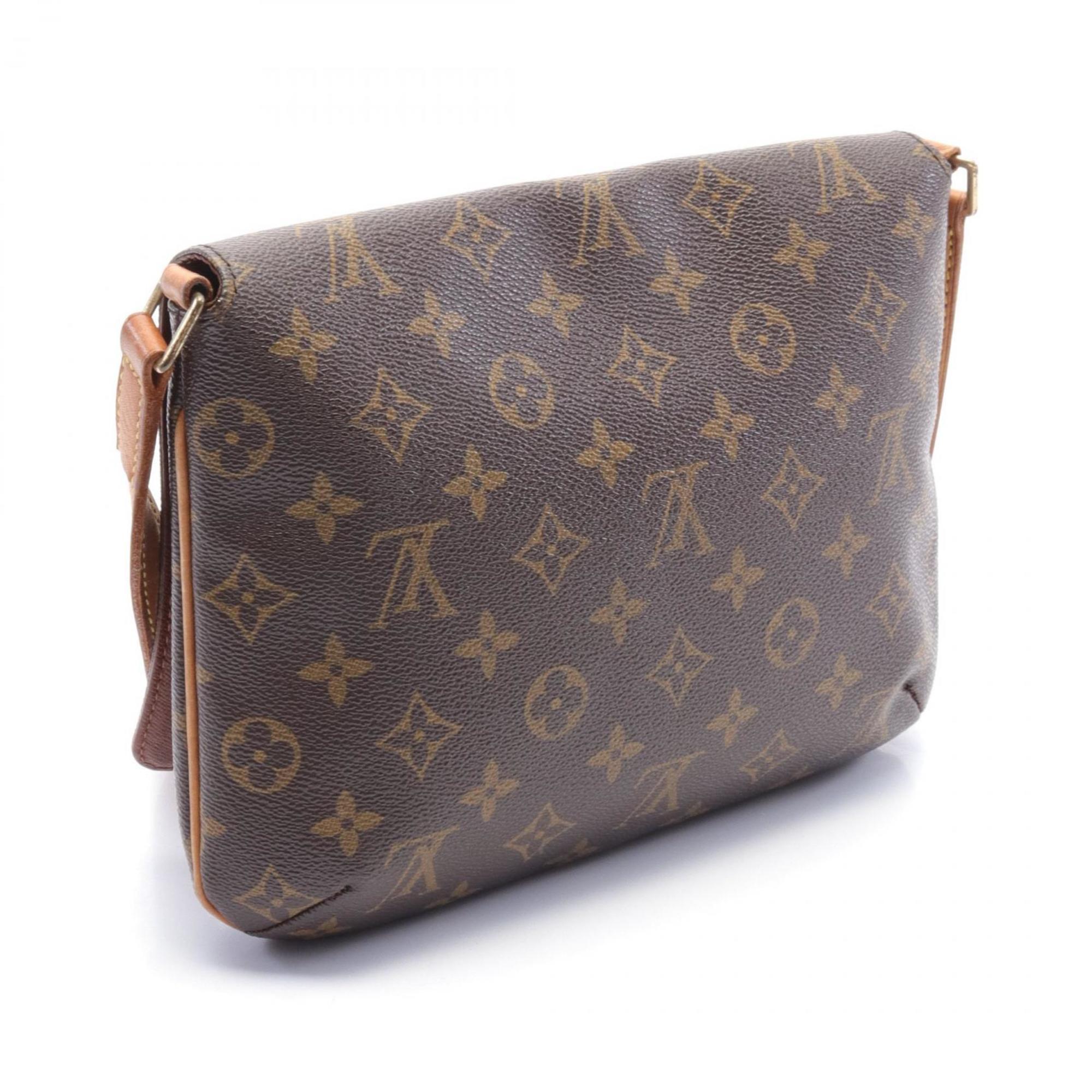 Louis Vuitton Musette Tango Short Strap Shoulder Bag, Coated Canvas, Leather, Monogram, Women's, Brown, M51257