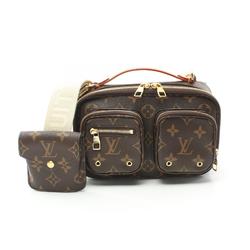 Louis Vuitton Utility Crossbody Monogram Shoulder Bag Coated Canvas Women's Brown M80446