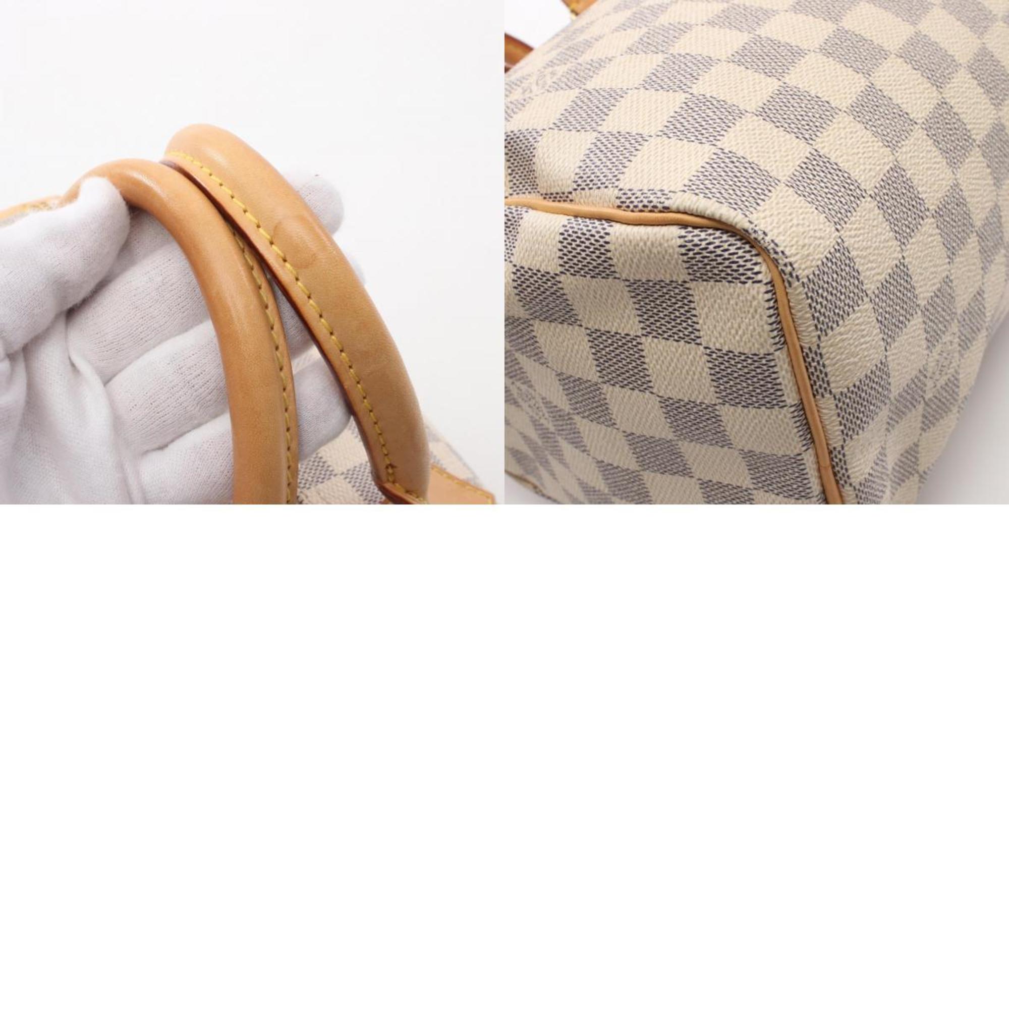 Louis Vuitton Speedy 25 Damier Azur Handbag Bag Coated Canvas Leather Women's White N41534