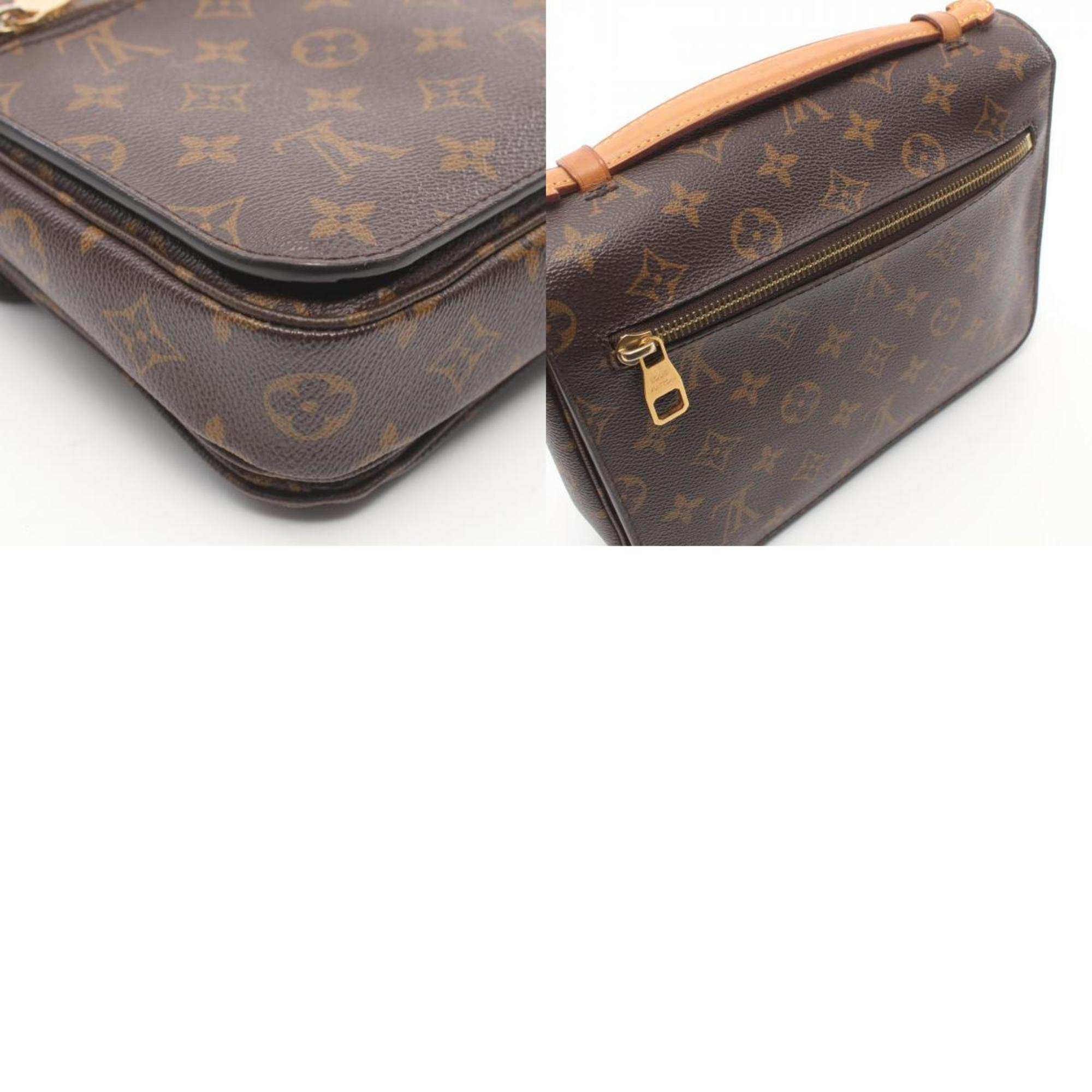 Louis Vuitton Metis MM Pochette Handbag, Coated Canvas, Leather, Monogram, Women's, Brown, M44875