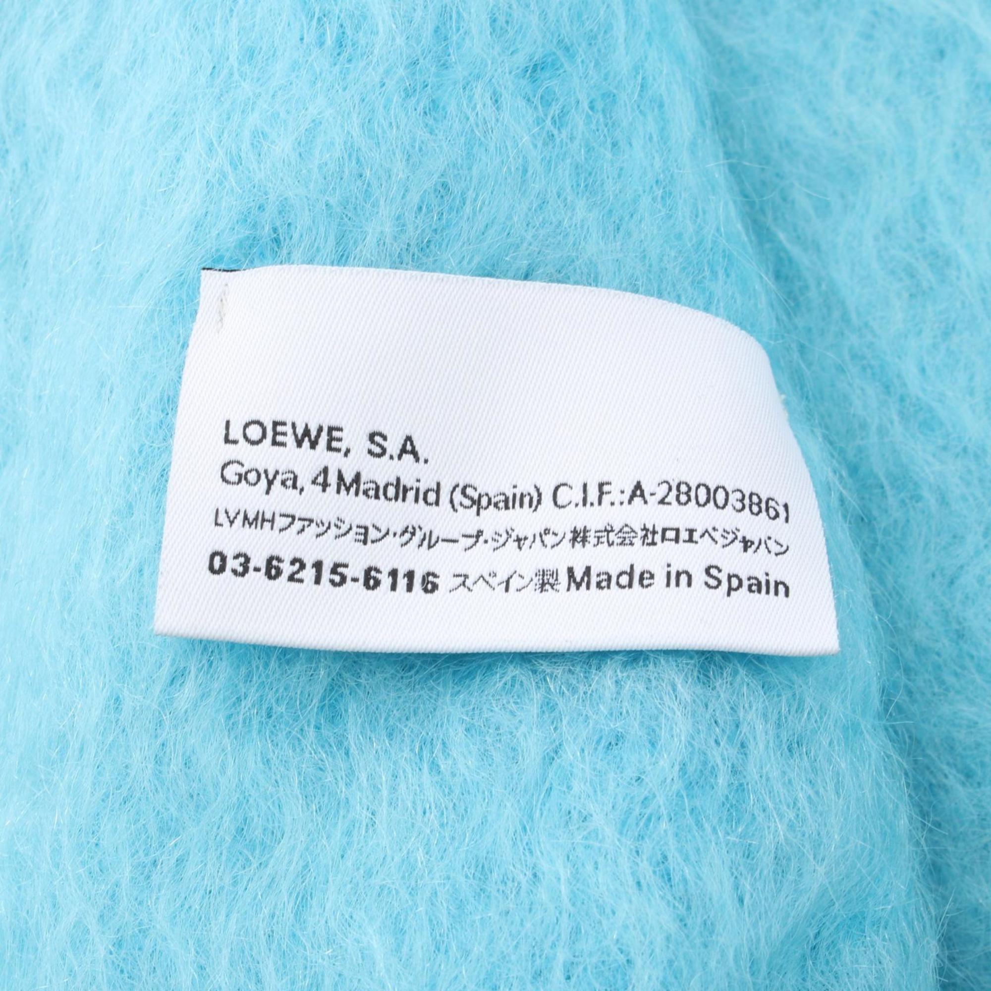 LOEWE Anagram Scarf Clothing Wool Mohair Women's Blue 910.10.070