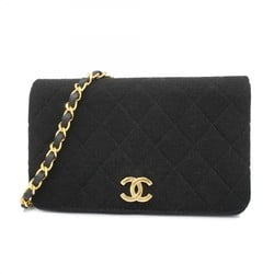 Chanel Shoulder Bag Matelasse Cotton Black Women's