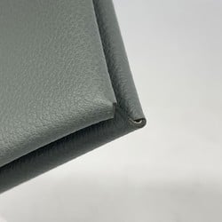 Hermes Business Card Holder/Card Case Calvi Verso Evercolor Vert Amande Pearl Gray D Engraved Ladies