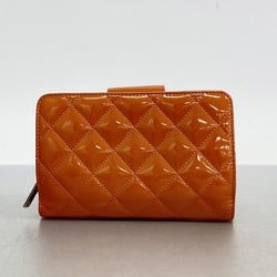 Chanel Wallet Matelasse Brilliant Patent Leather Orange Champagne Ladies