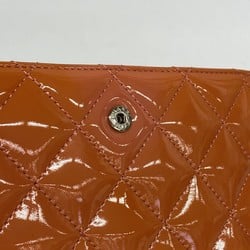 Chanel Wallet Matelasse Brilliant Patent Leather Orange Champagne Ladies