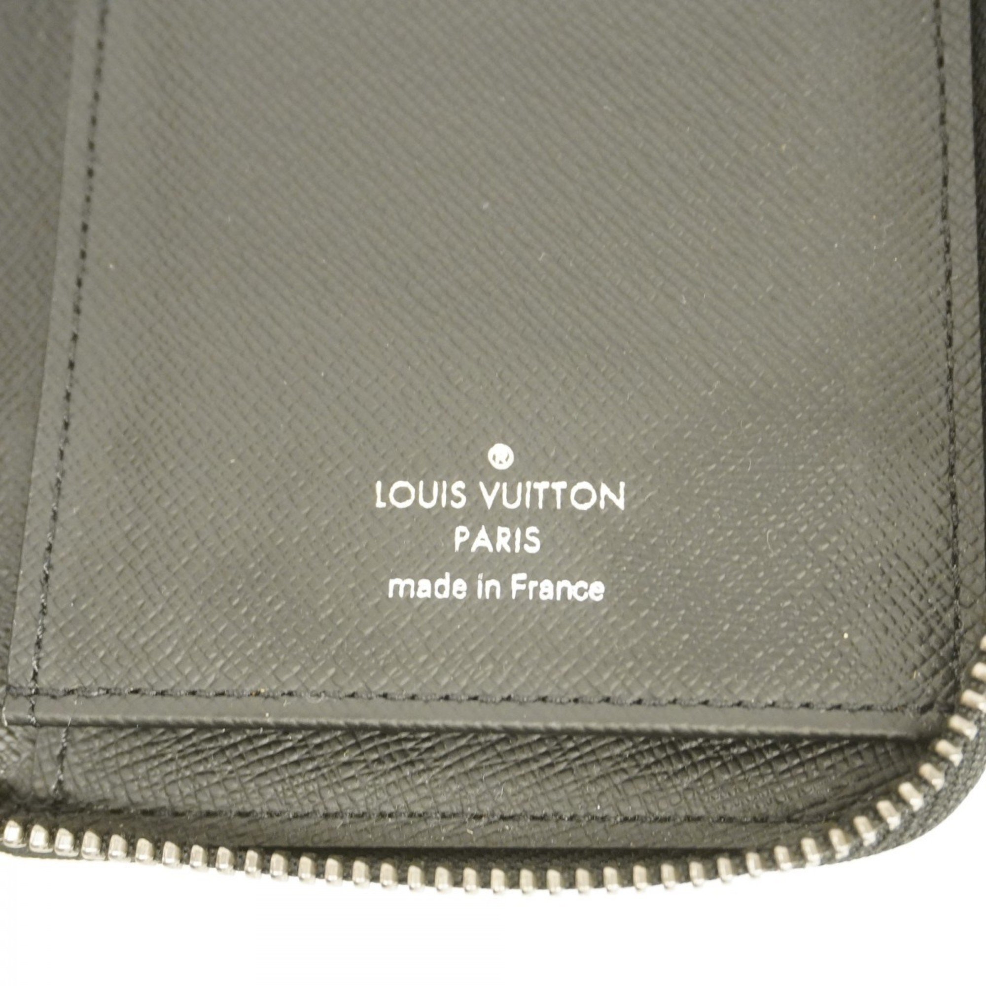 Louis Vuitton Long Wallet Monogram Eclipse Zippy Vertical M62295 Black Men's