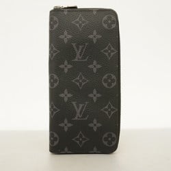 Louis Vuitton Long Wallet Monogram Eclipse Zippy Vertical M62295 Black Men's