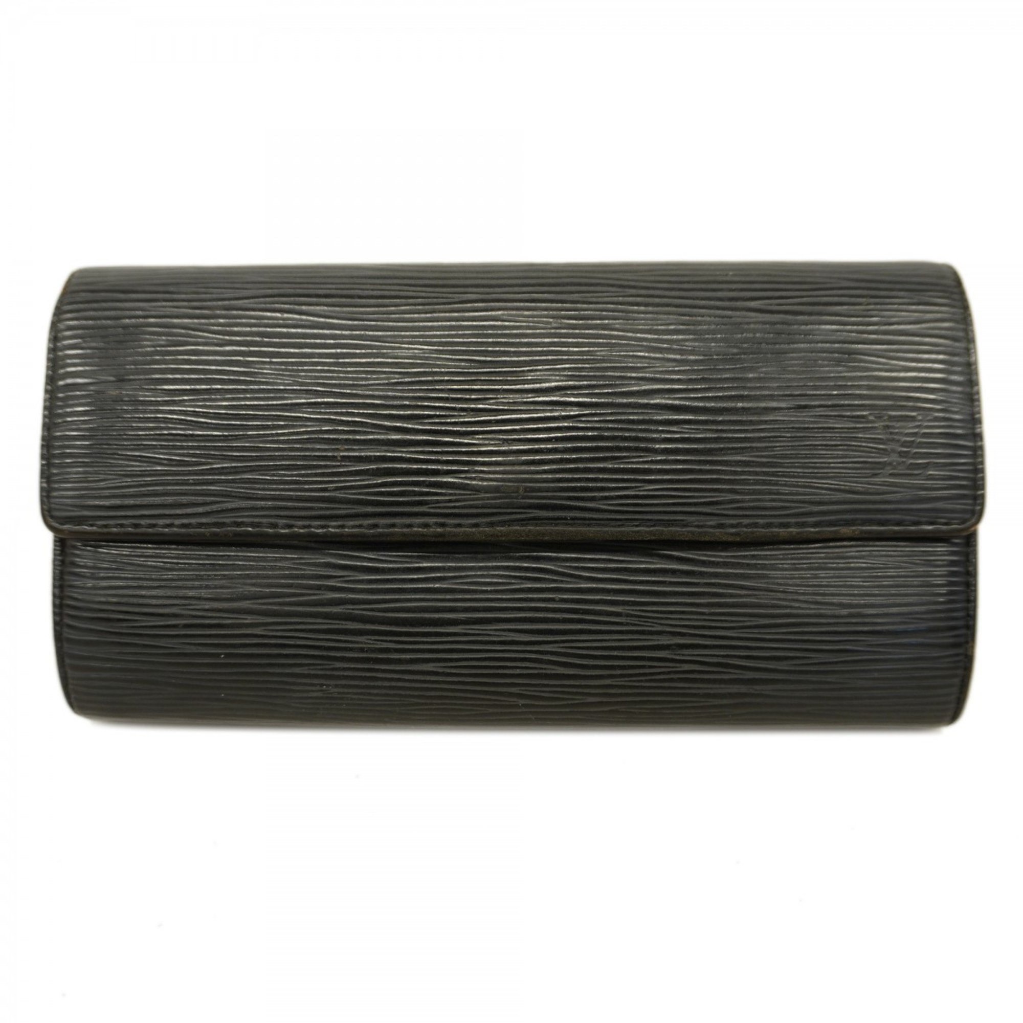 Louis Vuitton Long Wallet Epi Portefeuille Sarah M63742 Noir Ladies