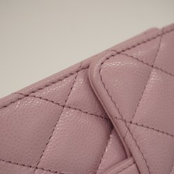 Chanel Tri-fold Wallet Matelasse Caviar Skin Pink Champagne Ladies