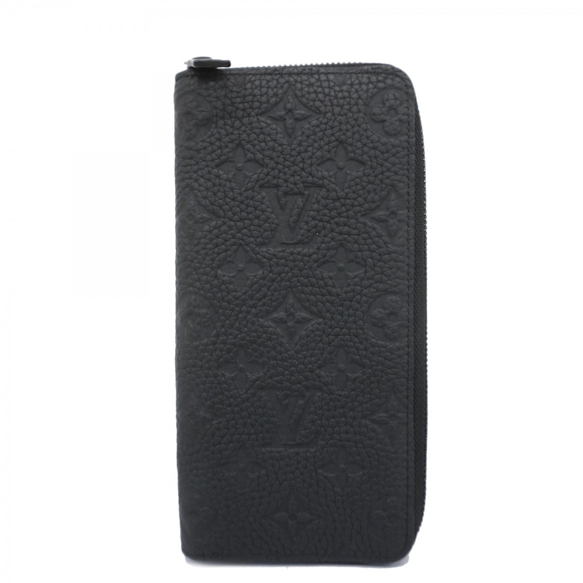 Louis Vuitton Long Wallet Monogram Empreinte Zippy Vertical M62902 Noir Men's