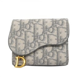 Christian Dior Tri-fold Wallet Trotter Canvas Grey Women's