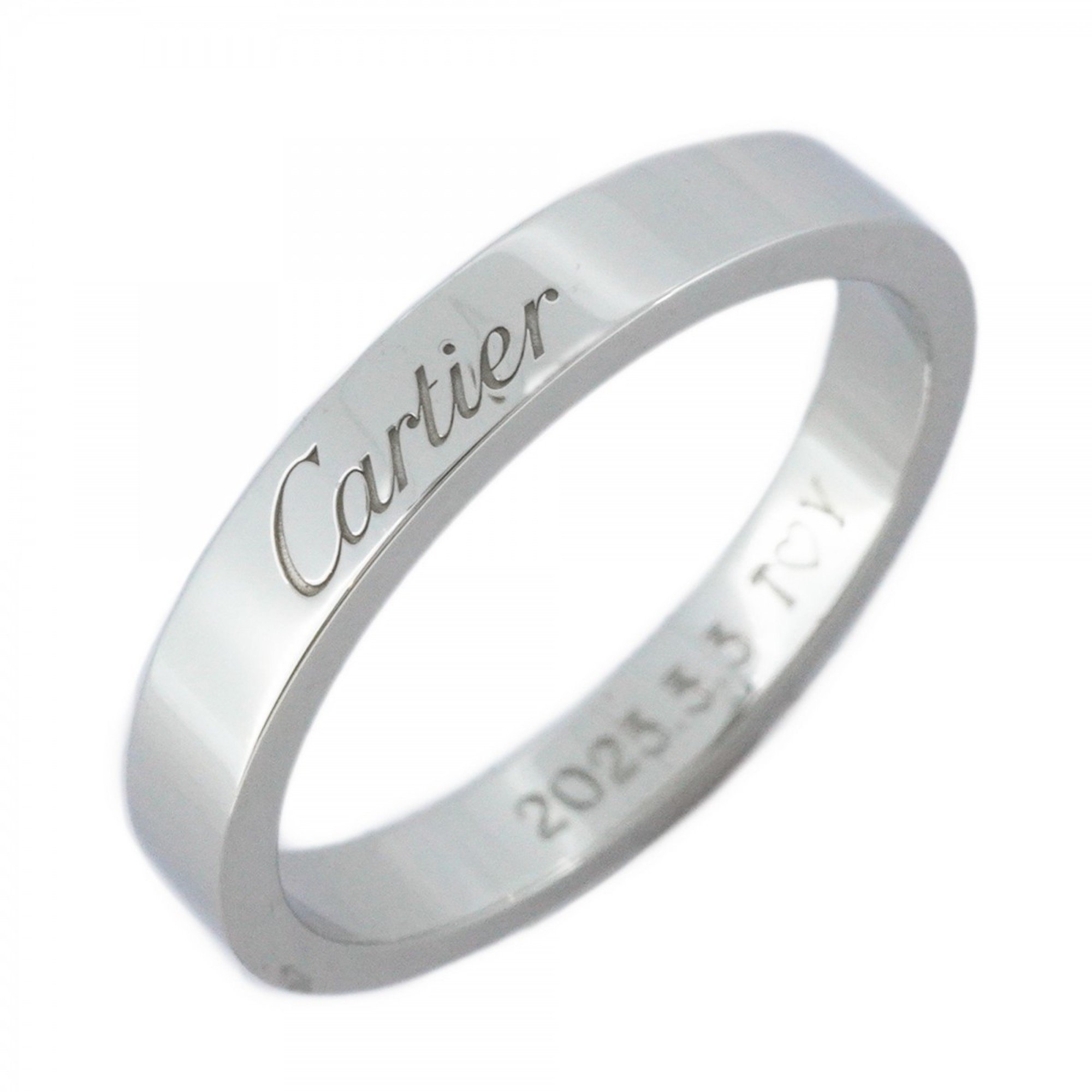 Cartier Ring Engraved Pt950 Platinum Size 14 Men's