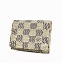 Louis Vuitton Business Card Holder Damier Azur Envelope Carte de Visite N61746 White Men's Women's