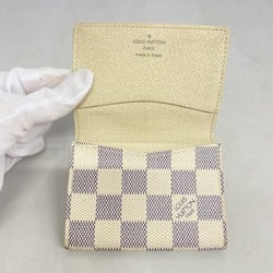 Louis Vuitton Business Card Holder Damier Azur Envelope Carte de Visite N61746 White Men's Women's