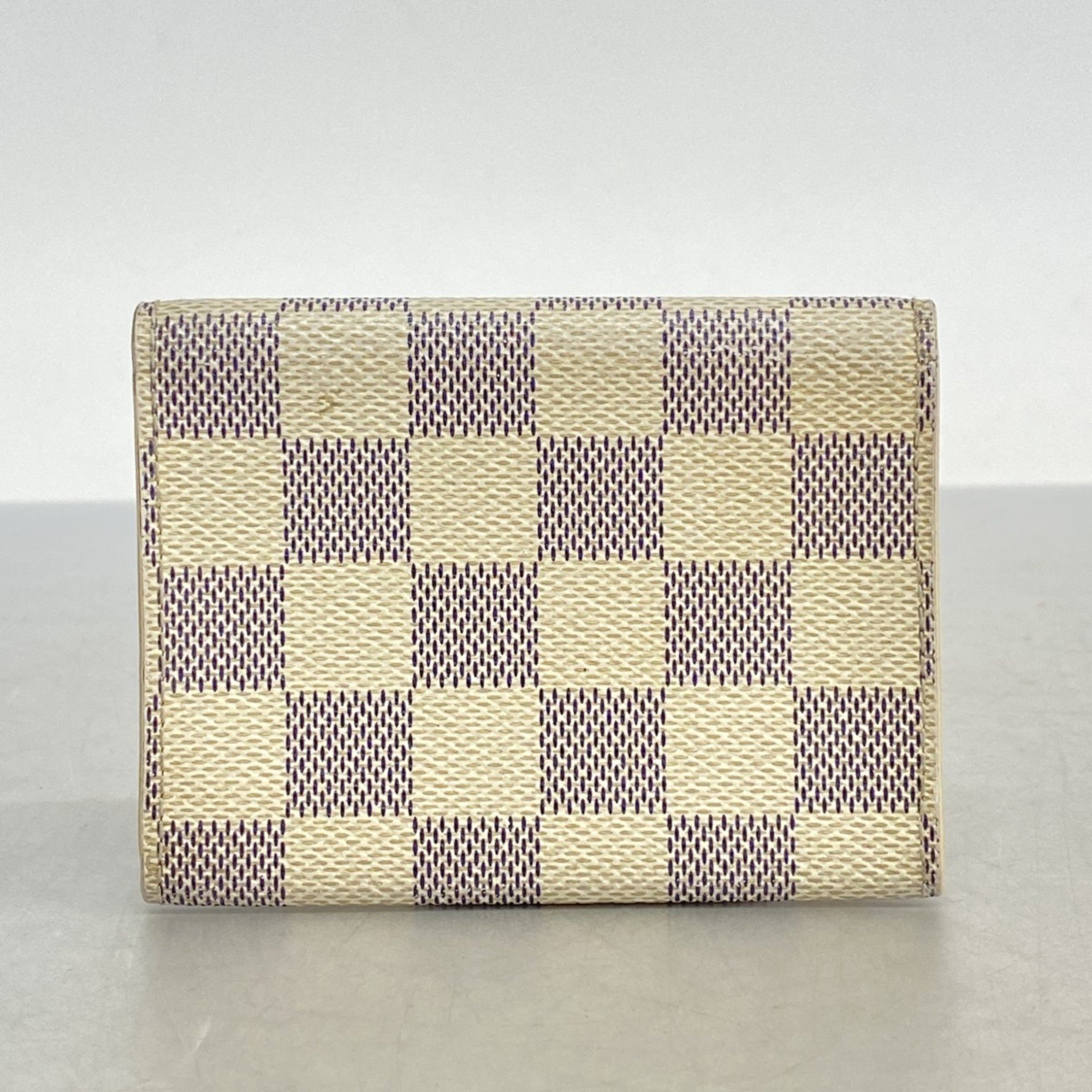 Louis Vuitton Business Card Holder Damier Azur Envelope Carte de Visite N61746 White Men's Women's