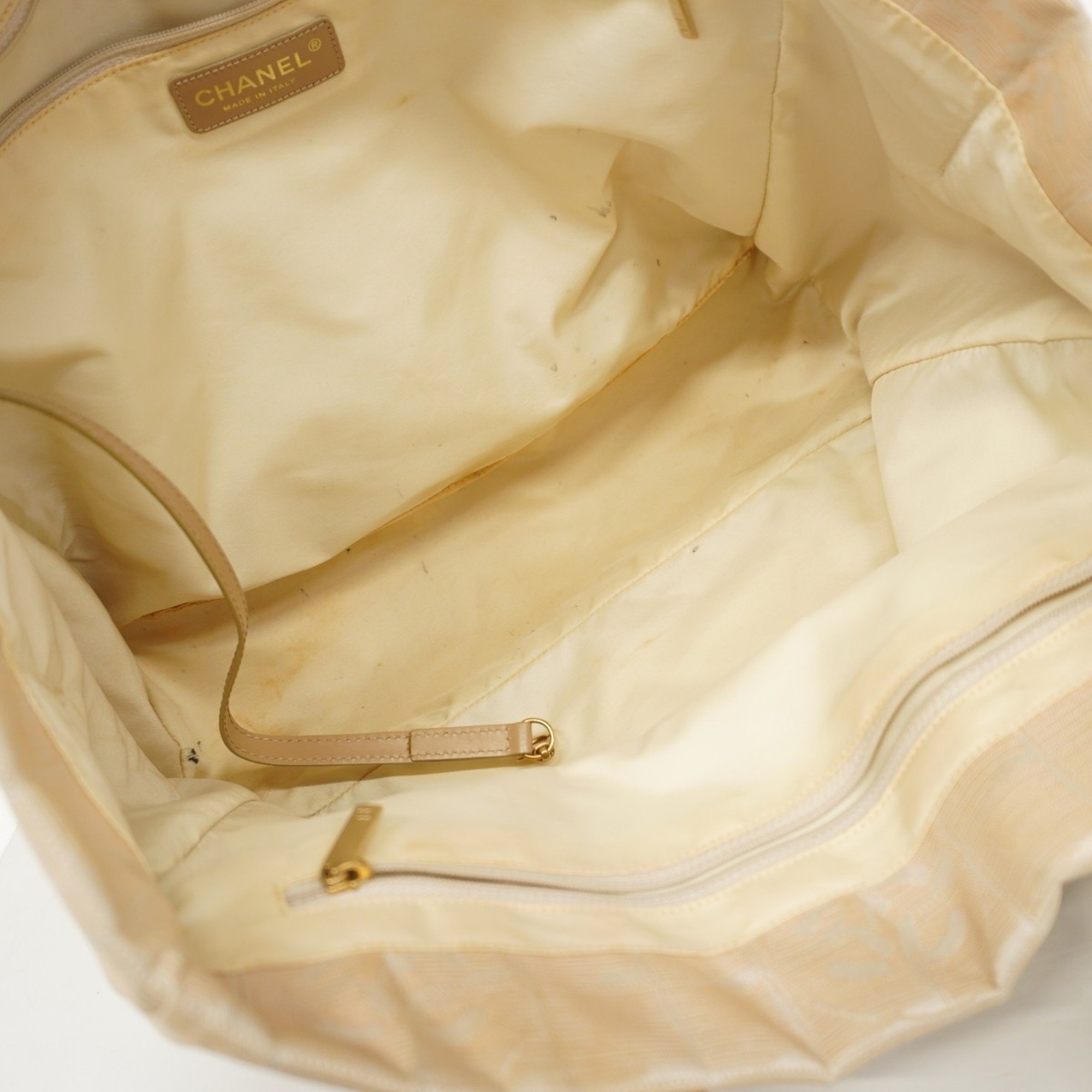 Chanel Tote Bag New Travel Nylon Beige Champagne Ladies