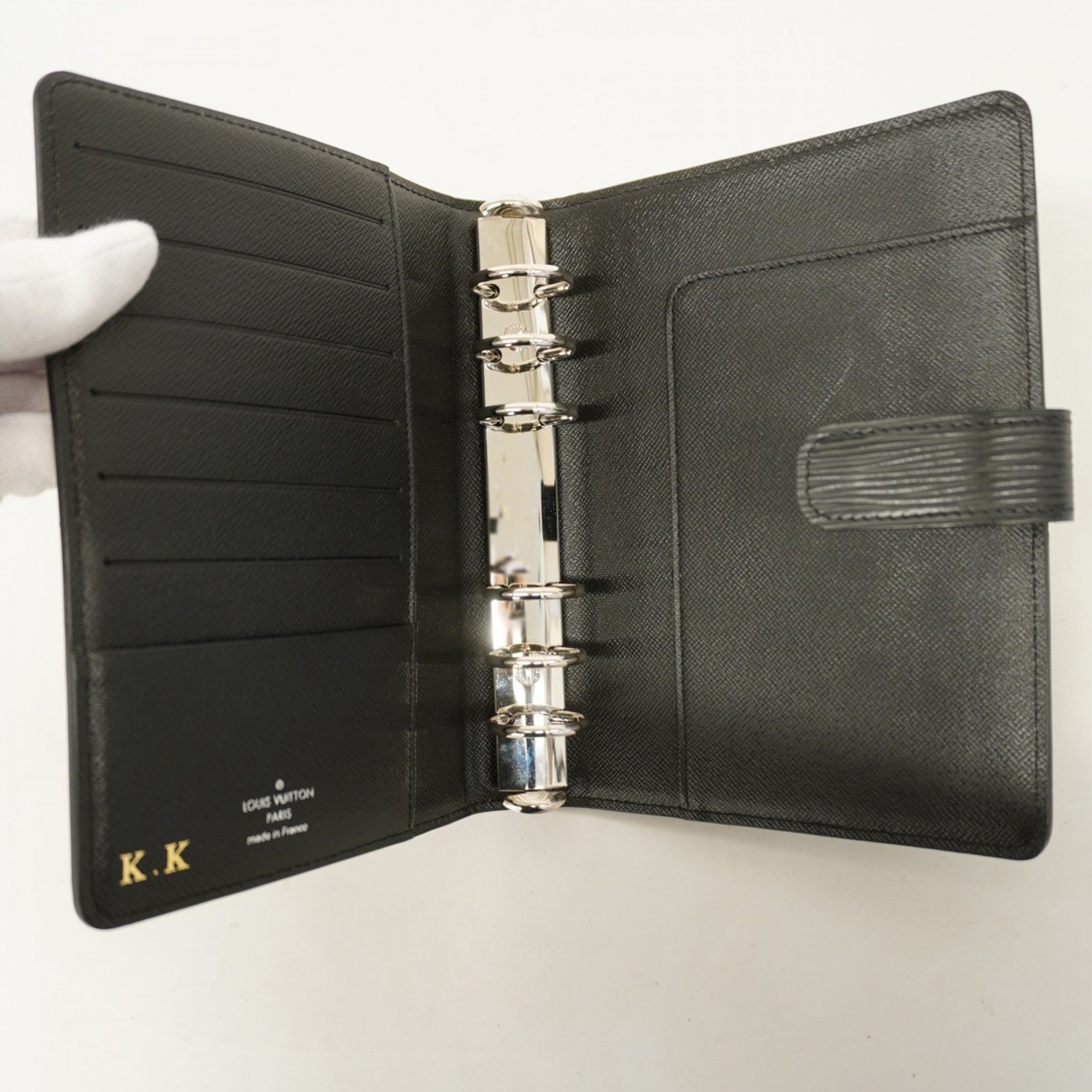 Louis Vuitton Notebook Cover Epi Agenda MM R20042 Noir Men's Women's