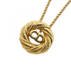 Christian Dior Necklace CD Circle GP Plated Gold Ladies