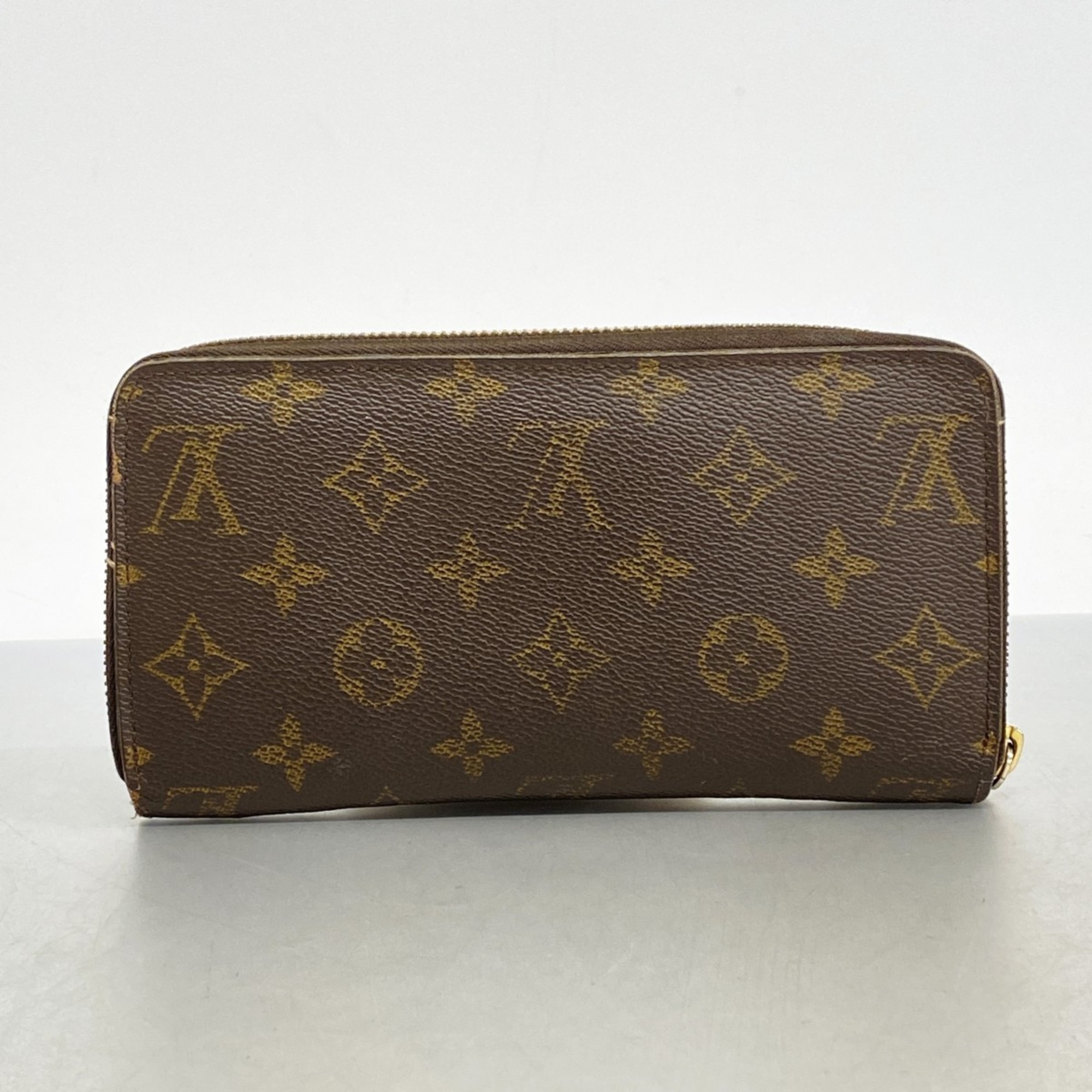 Louis Vuitton Long Wallet Monogram Zippy M42616 Brown Men's Women's