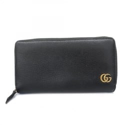 Gucci Long Wallet GG Marmont 428736 Leather Black Men's