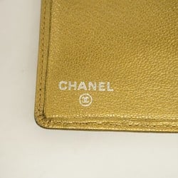 Chanel long wallet leather green ladies