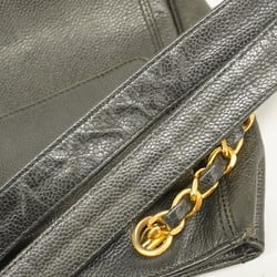 Chanel Shoulder Bag Caviar Skin Black Women's