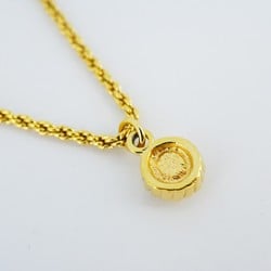 Christian Dior Necklace Circle Rhinestone GP Plated Gold Women's