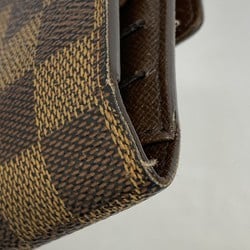 Louis Vuitton Tri-fold Long Wallet Damier Porte Tresor International N61215 Brown Men's Women's