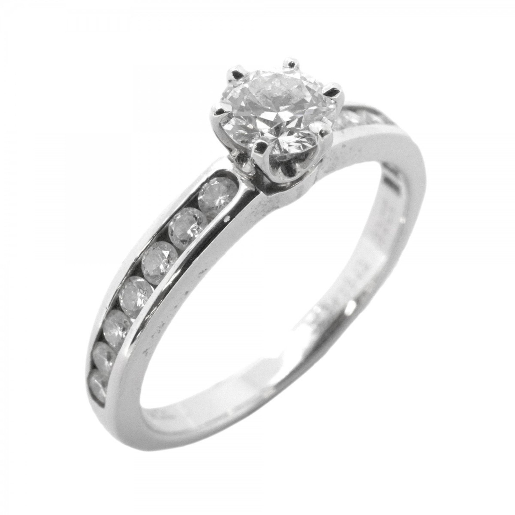 Tiffany ring solitaire half eternity diamond Pt950 platinum 0.32ct size 9 ladies