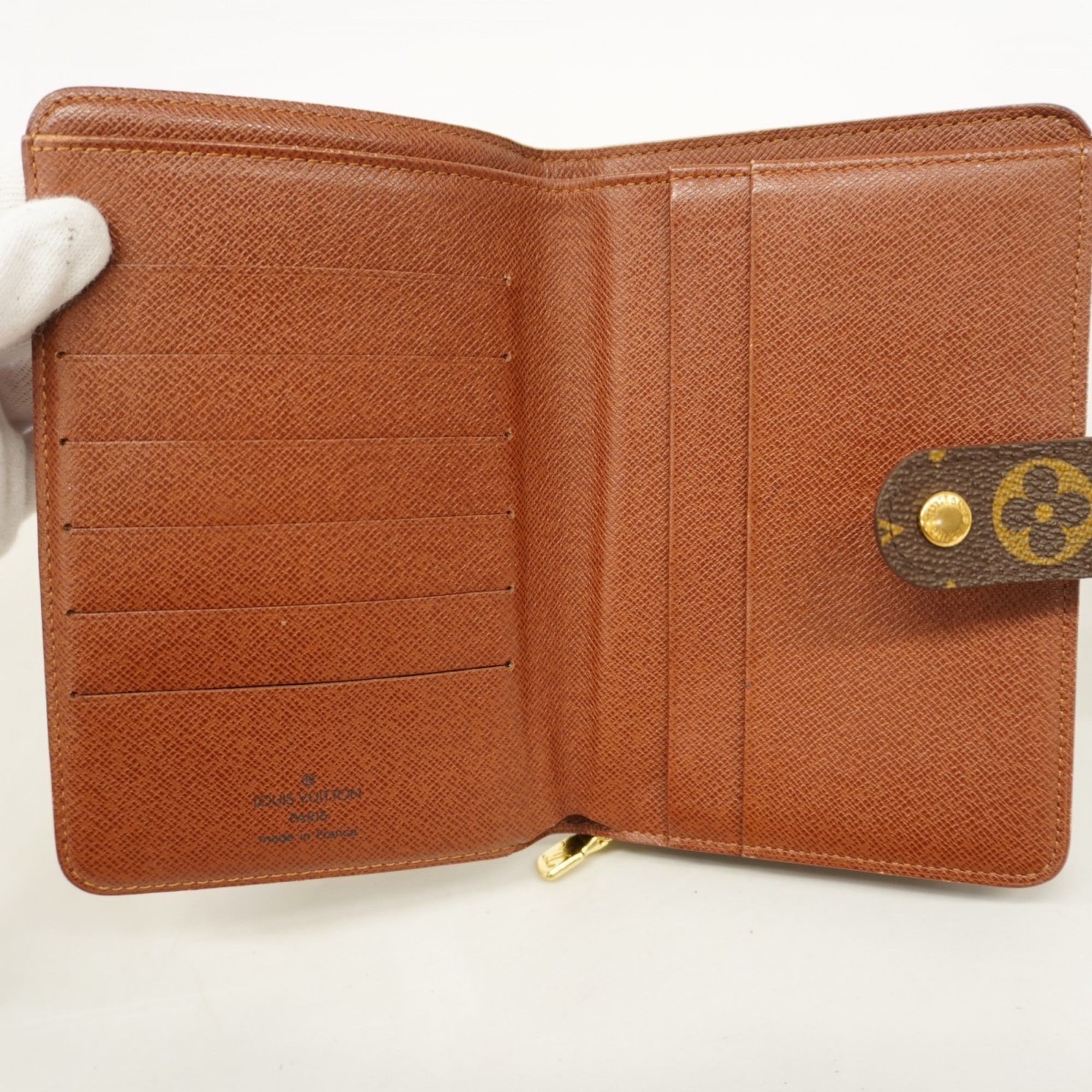 Louis Vuitton Wallet Monogram Porte Papier Zip M61207 Brown Women's