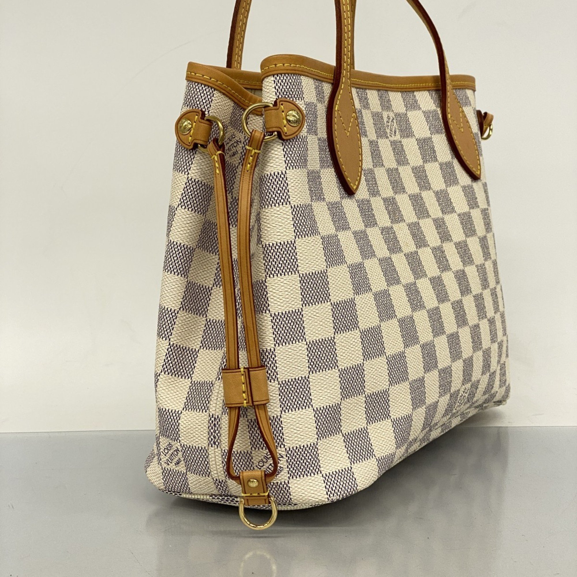 Louis Vuitton Tote Bag Damier Azur Neverfull PM N41362 White Women's