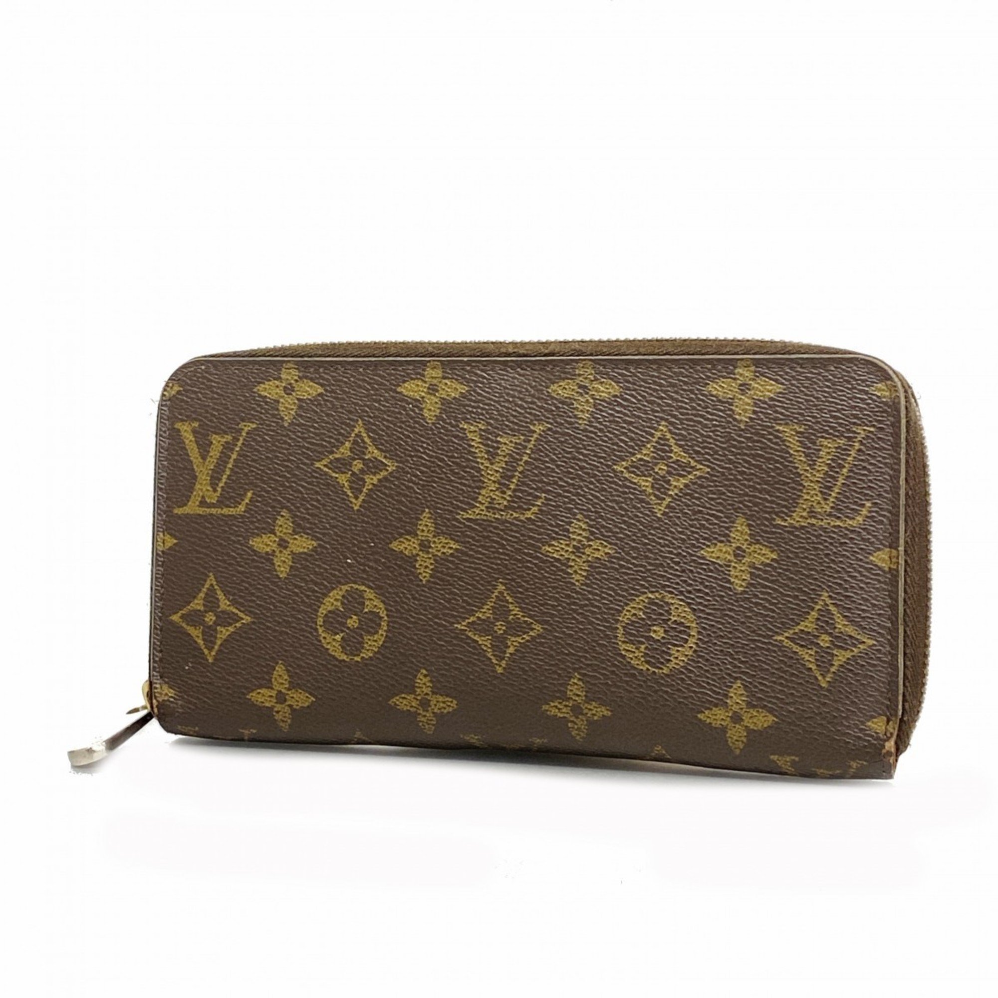 Louis Vuitton Long Wallet Monogram Zippy M60017 Brown Men's Women's