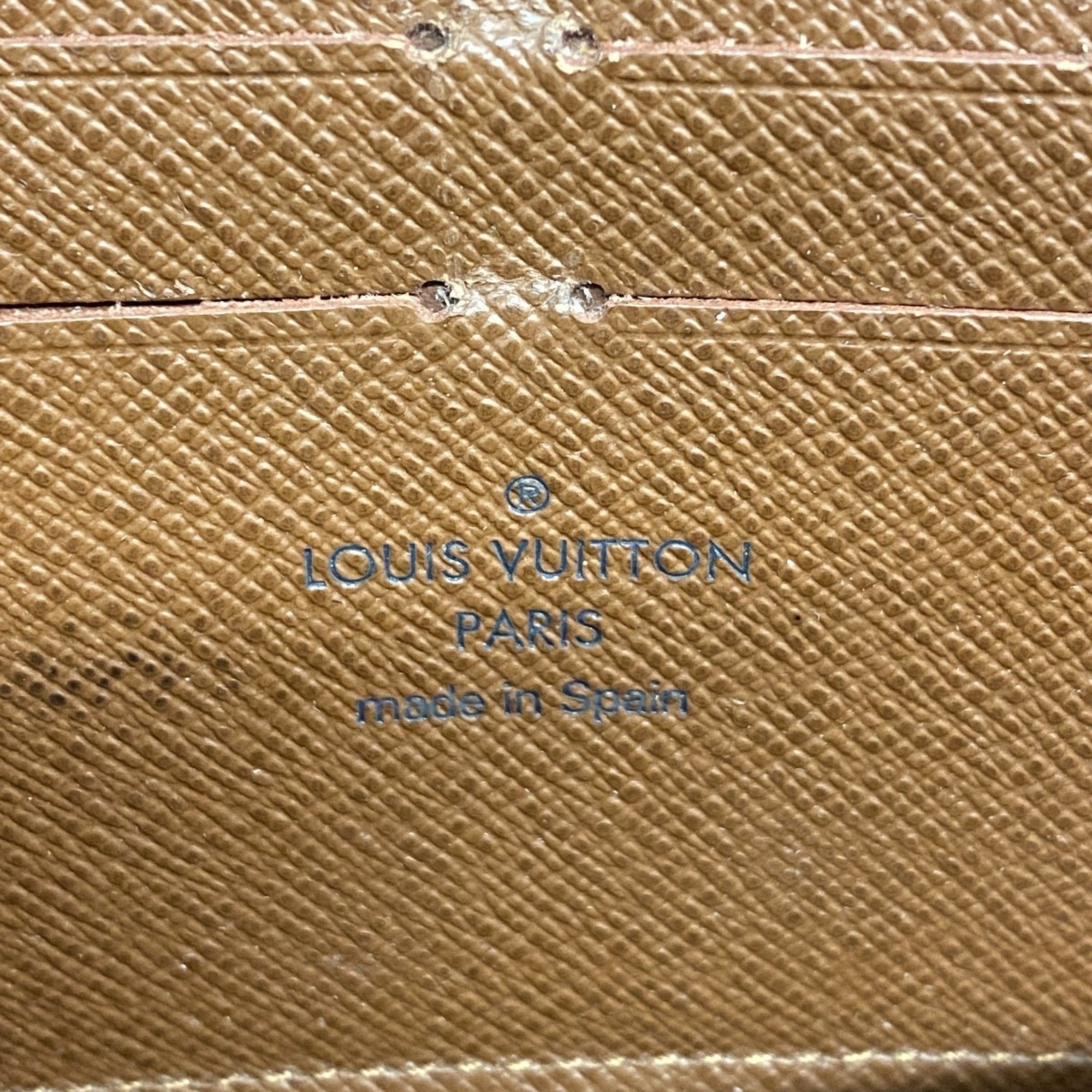 Louis Vuitton Long Wallet Monogram Zippy M60017 Brown Men's Women's