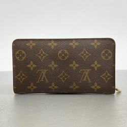 Louis Vuitton Long Wallet Monogram Porto Mone Zip M61727 Brown Women's