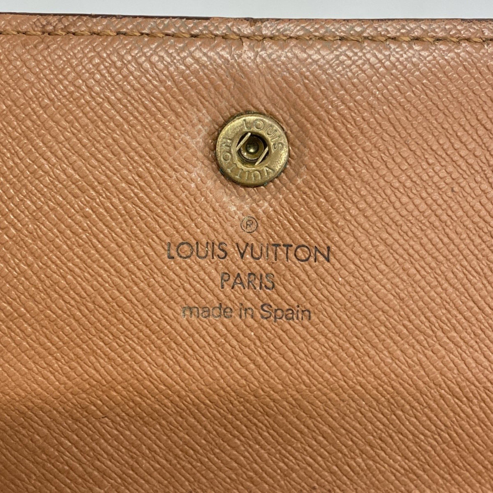 Louis Vuitton Tri-fold Wallet Monogram Pochette Passport M60135 Brown Men's Women's