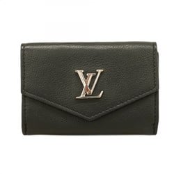 Louis Vuitton Tri-fold Wallet Portefeuille Lock M63921 Black Women's