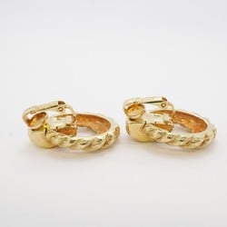 Christian Dior Earrings Oval Rope Motif GP Plated Gold for Women