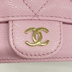 Chanel Wallet/Coin Case Matelasse Caviar Skin Pink Champagne Ladies