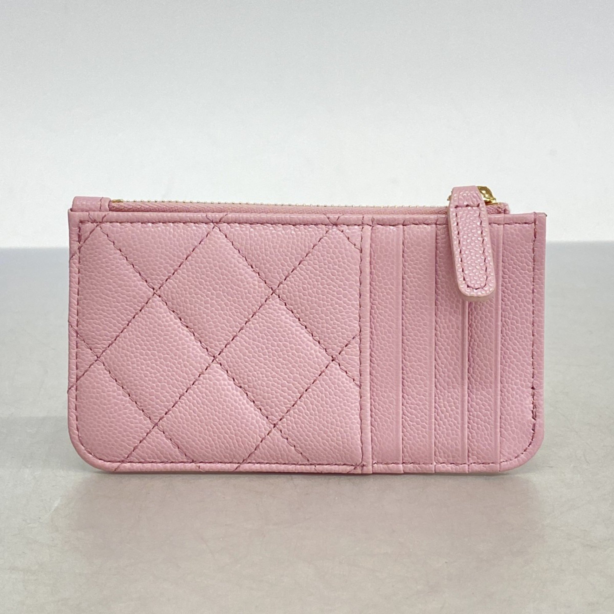 Chanel Wallet/Coin Case Matelasse Caviar Skin Pink Champagne Ladies