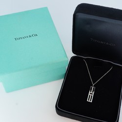 Tiffany Necklace T Toe Vertical Bar Diamond K18WG White Gold Ladies