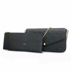 Louis Vuitton Shoulder Wallet Monogram Empreinte Pochette Felicie M64064 Black Women's