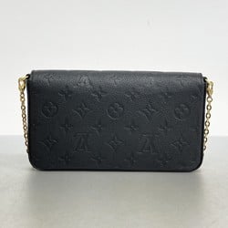 Louis Vuitton Shoulder Wallet Monogram Empreinte Pochette Felicie M64064 Black Women's