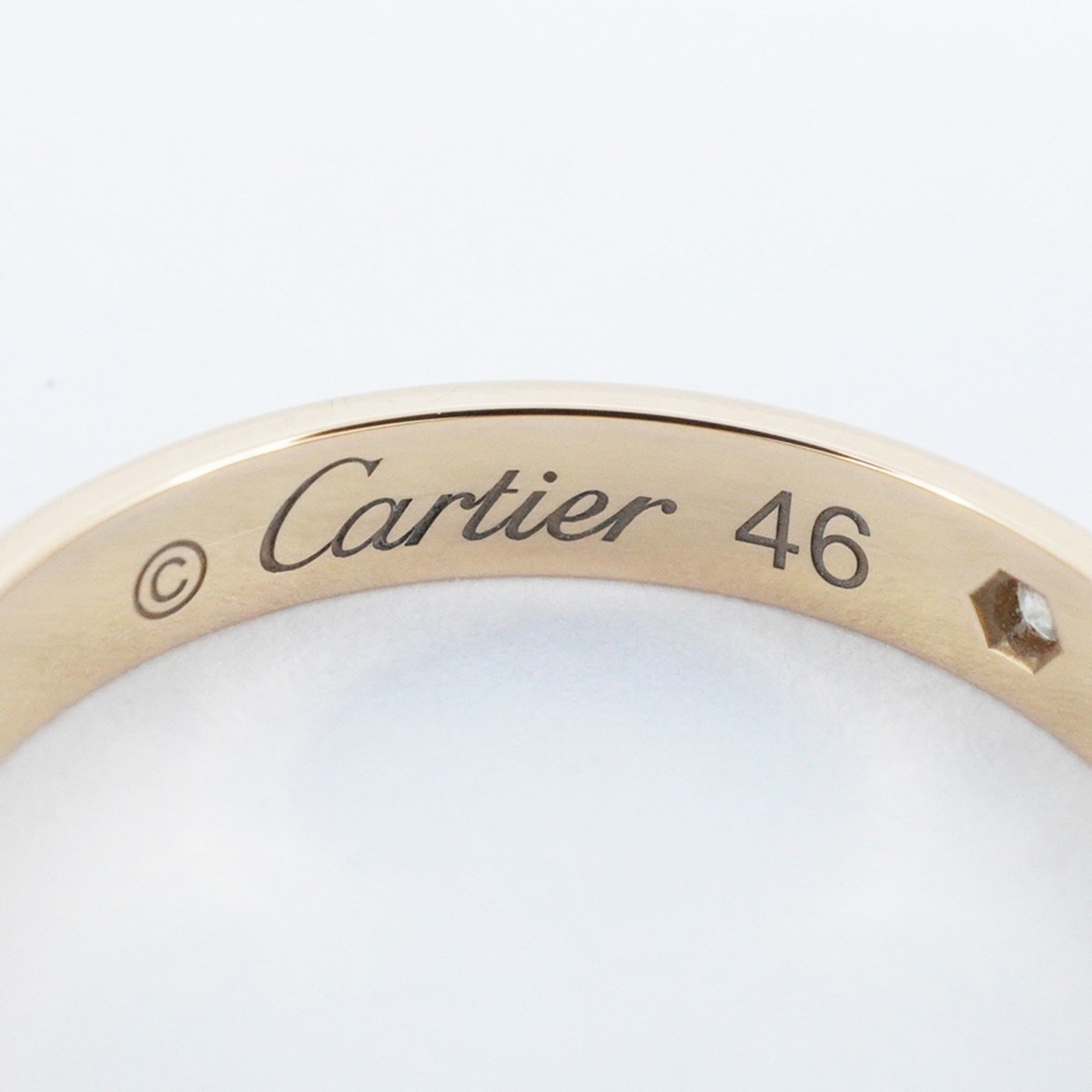 Cartier Ring Classic Wedding 1PD Diamond K18PG Pink Gold Size 6 Ladies