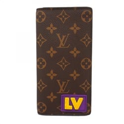 Louis Vuitton Long Wallet Monogram Portefeuille Brazza NM M80523 Brown Men's