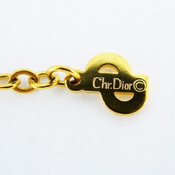 Christian Dior Necklace CD Diamond Rhinestone GP Plated Gold Ladies