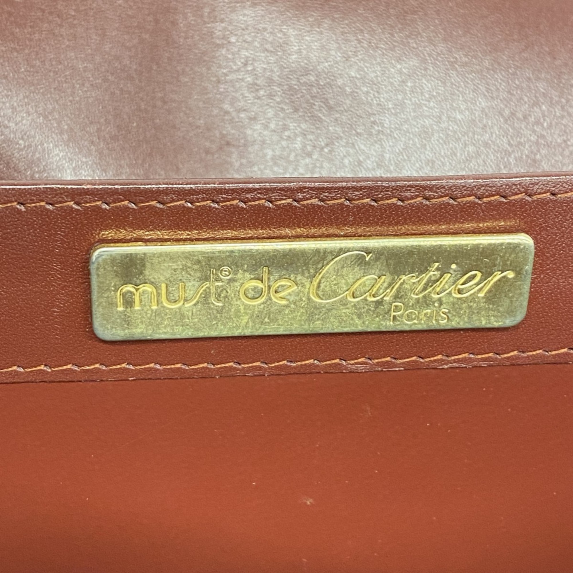 Cartier Shoulder Bag Must Bordeaux Women's